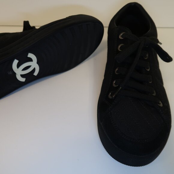 Chanel black sneakers in size 36.5 - Picture 1 of 7